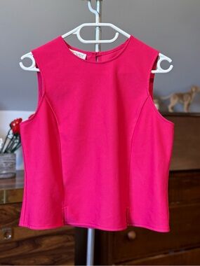 Sleeveless Ribbed Tank Top Hot Pink